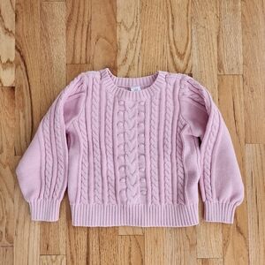 GAP Soft Pink Kids Cable Knit Sweater